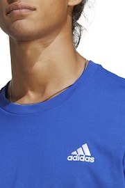 adidas Dark Blue Sportswear Essentials Single Jersey Embroidered Small Logo T-Shirt - Image 6 of 7