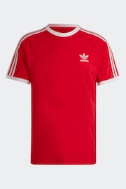 adidas Originals Red Adicolour Classics 3-Stripes T-Shirt - Image 7 of 7