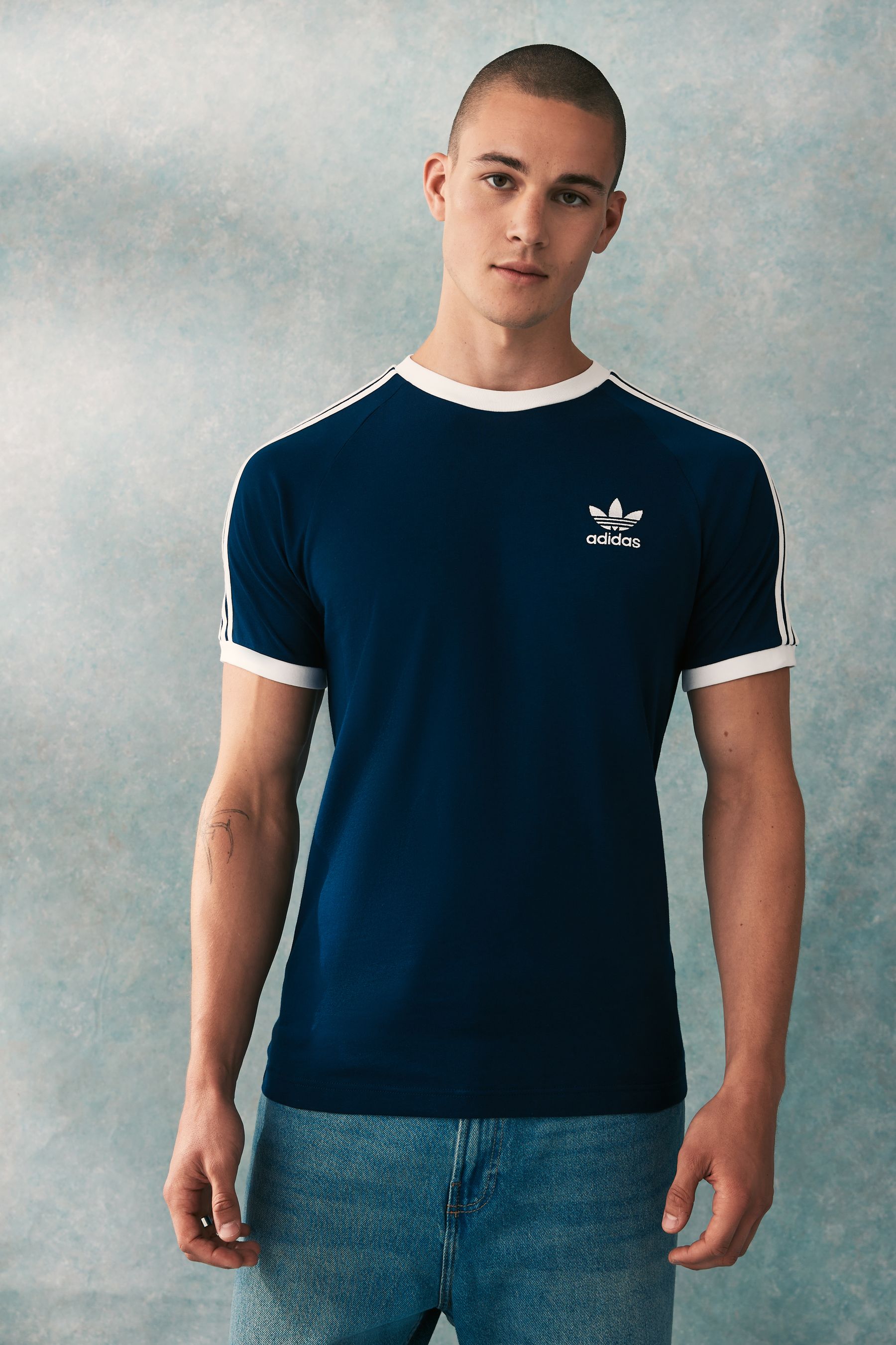 Adidas Adicolor Classics 3 Stripes T Shirt Night Indigo S Men