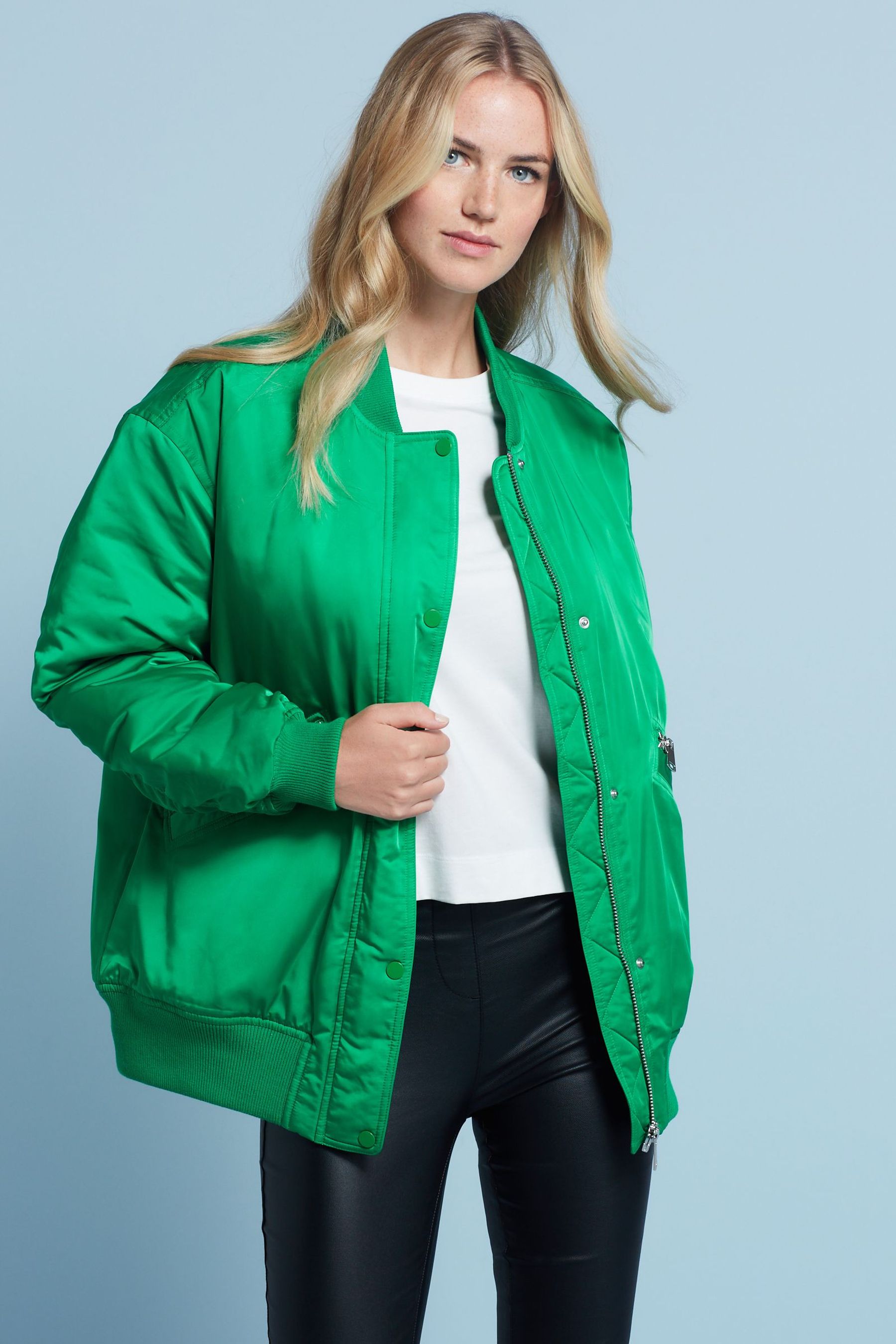 Longline bomber jacket ladies top
