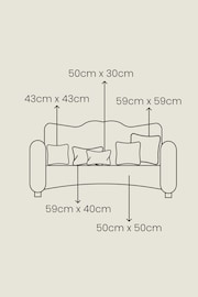 Neutral 59 x 59cm Dalby Stitch Detail Cushion - Image 4 of 5