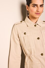 Stone Cotton Utility Jacket - Image 4 of 6