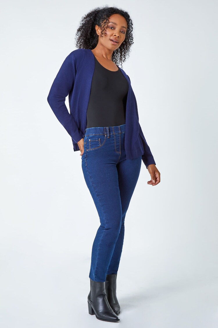 Roman Blue Petite Plain Stretch Cardigan - Image 2 of 5