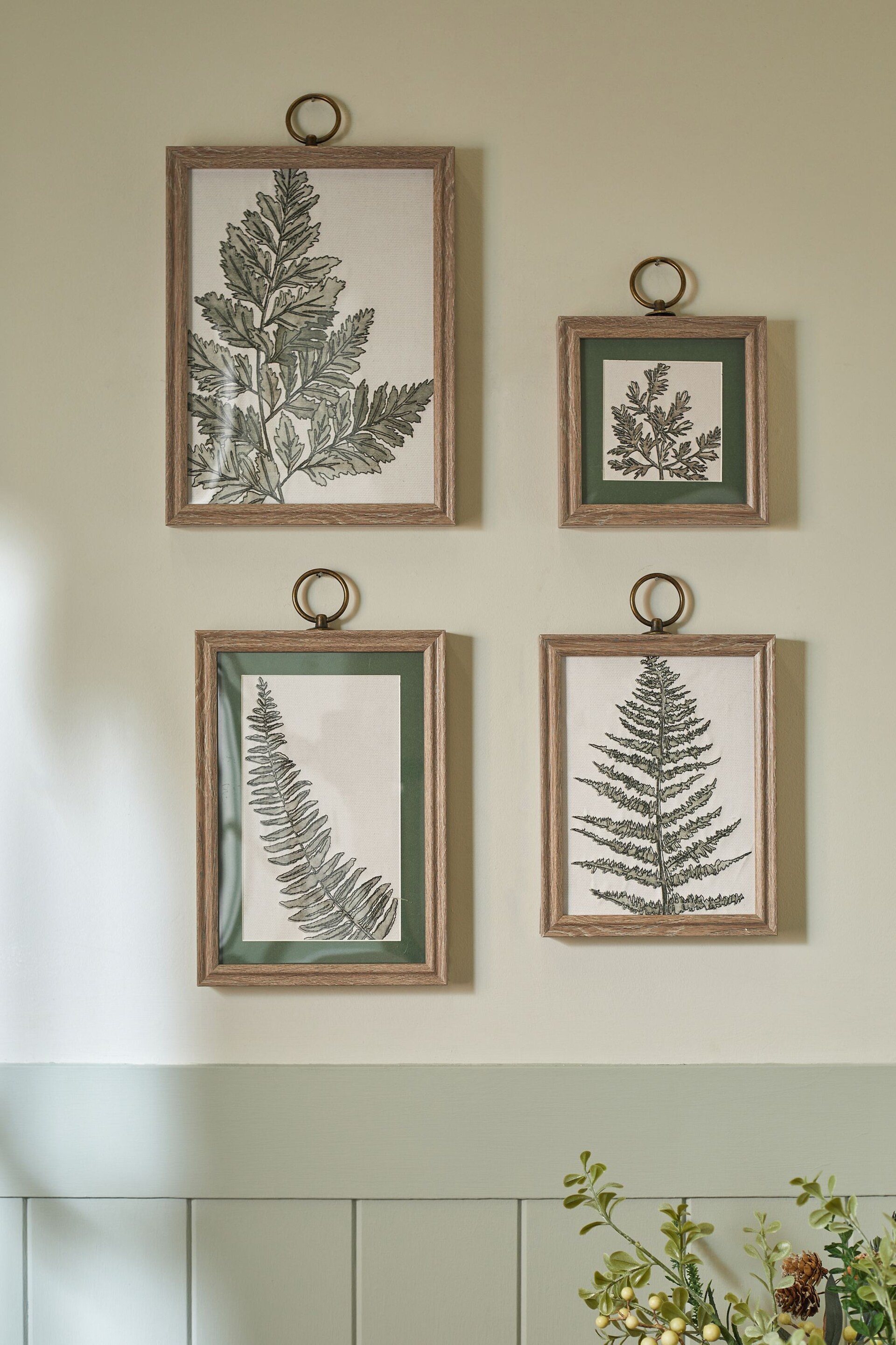 Set of 4 Green Botanical Framed Wall Art - Image 1 of 5