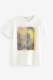 White Floral Graphic Slim Fit Graphic T-Shirt - Image 6 of 7