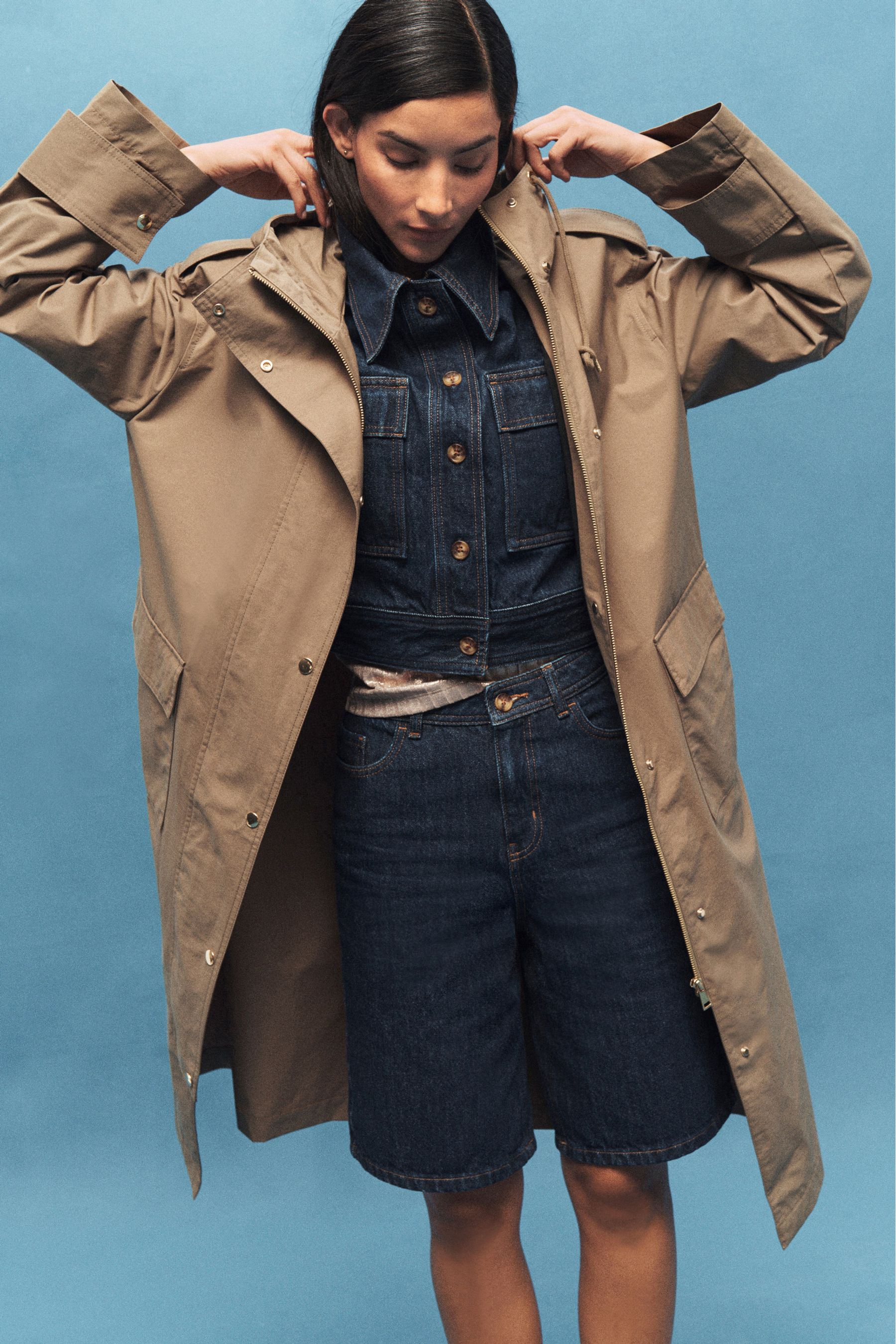 Buy Neutral Hooded Raincoat from Next Luxembourg