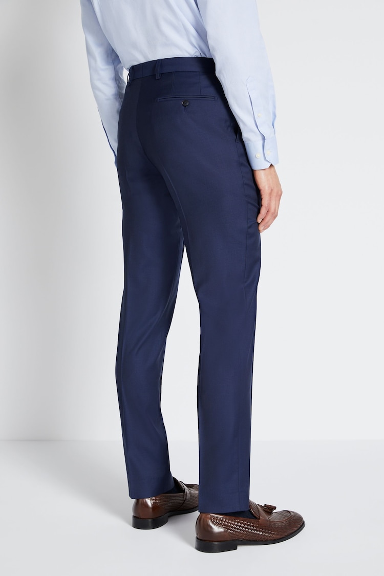 MOSS x Cerutti Blue Tailored Fit Twill Suit Trousers - Image 4 of 4