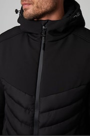 Threadbare Black Showerproof Lightweight Padded Chest Jacket - Image 4 of 4