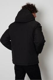 Threadbare Black Microfleece Lined Hooded Ski Jacket - Image 2 of 4