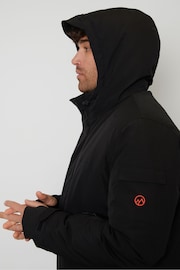 Threadbare Black Microfleece Lined Hooded Ski Jacket - Image 4 of 4