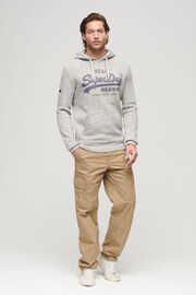 Superdry Authentic Grey Marl Vintage Logo Hoodie - Image 2 of 8