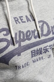 Superdry Authentic Grey Marl Vintage Logo Hoodie - Image 4 of 8