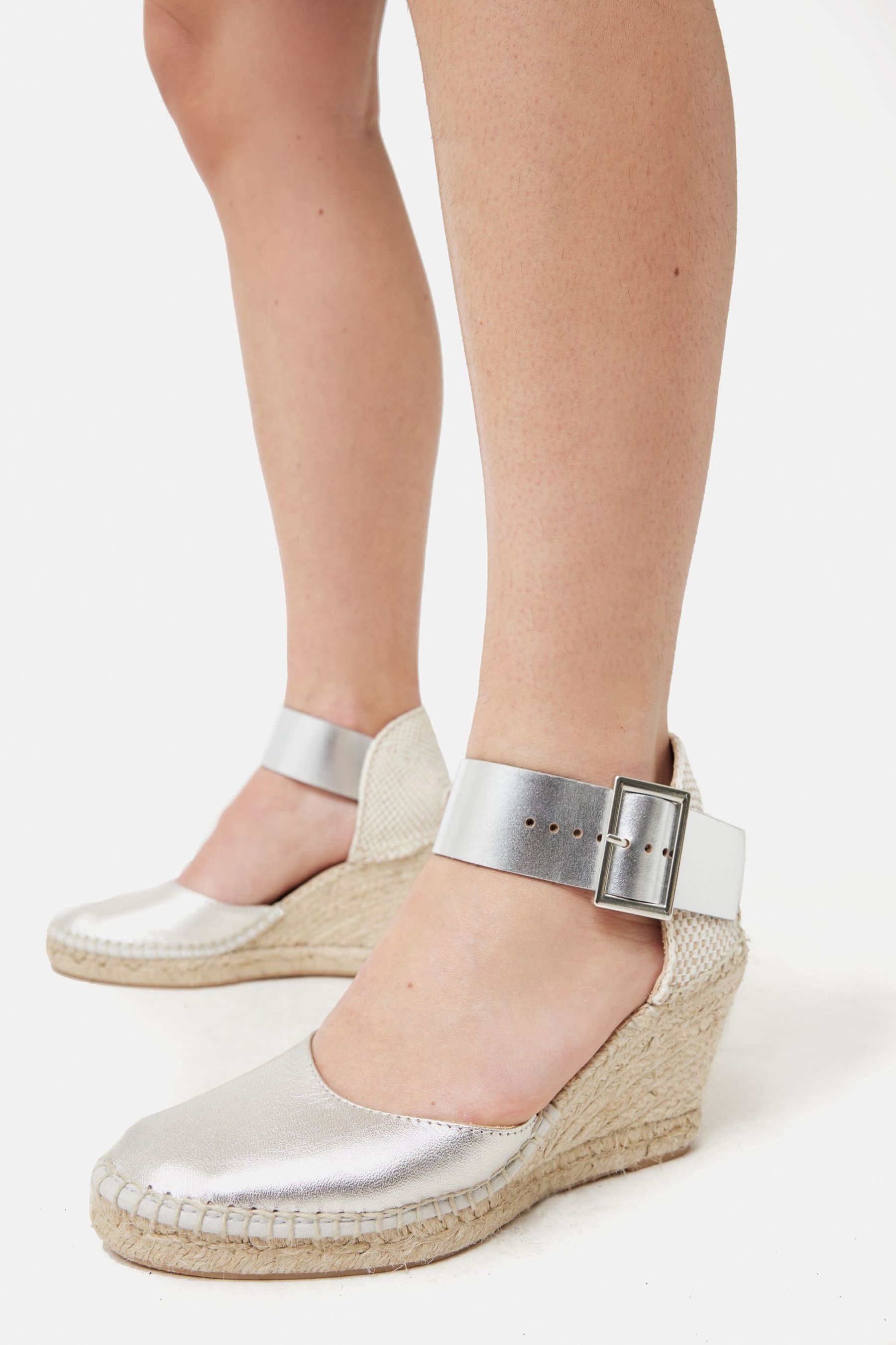Buy Jigsaw Silver Spanish Wedge Espadrille from Next Germany