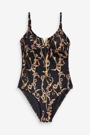 Sosandar Black Animal Print Cut-Out Detail Swimsuit - Image 6 of 6