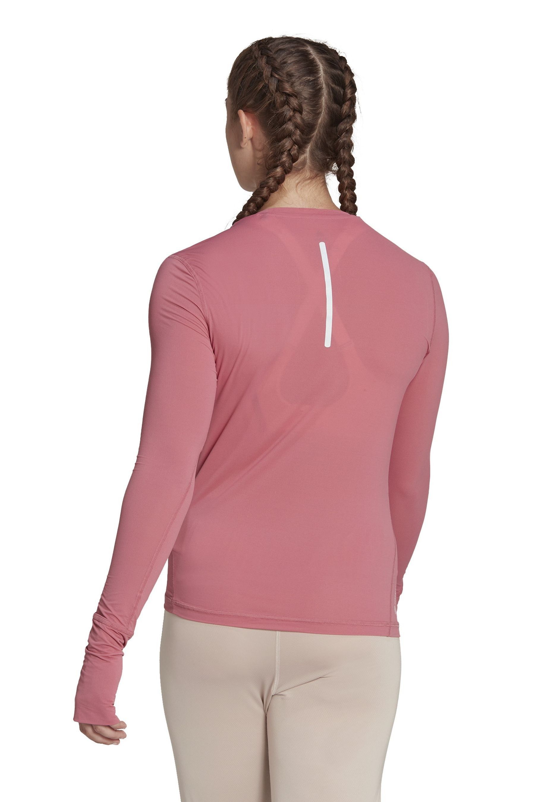 Pink adidas long sleeve top hotsell