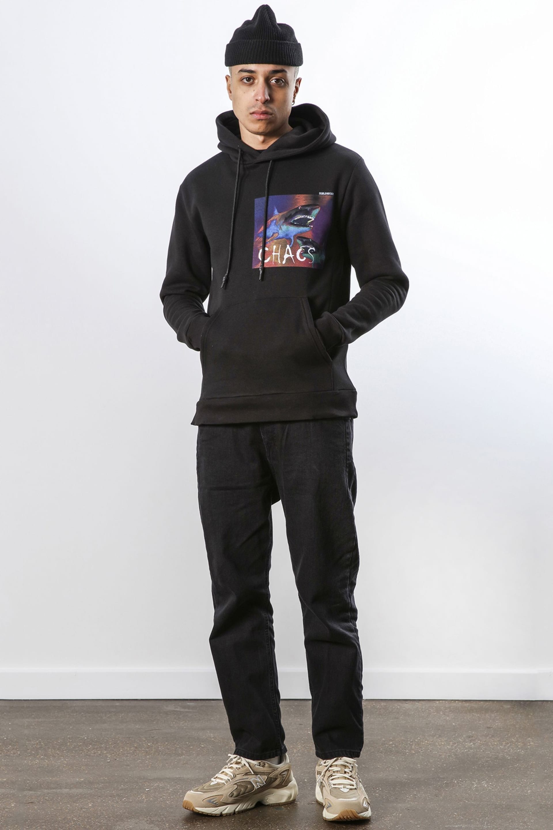 Religion Black Relaxed Fit Graphic Hoodie In Soft Brushed Back Sweat - Image 4 of 5