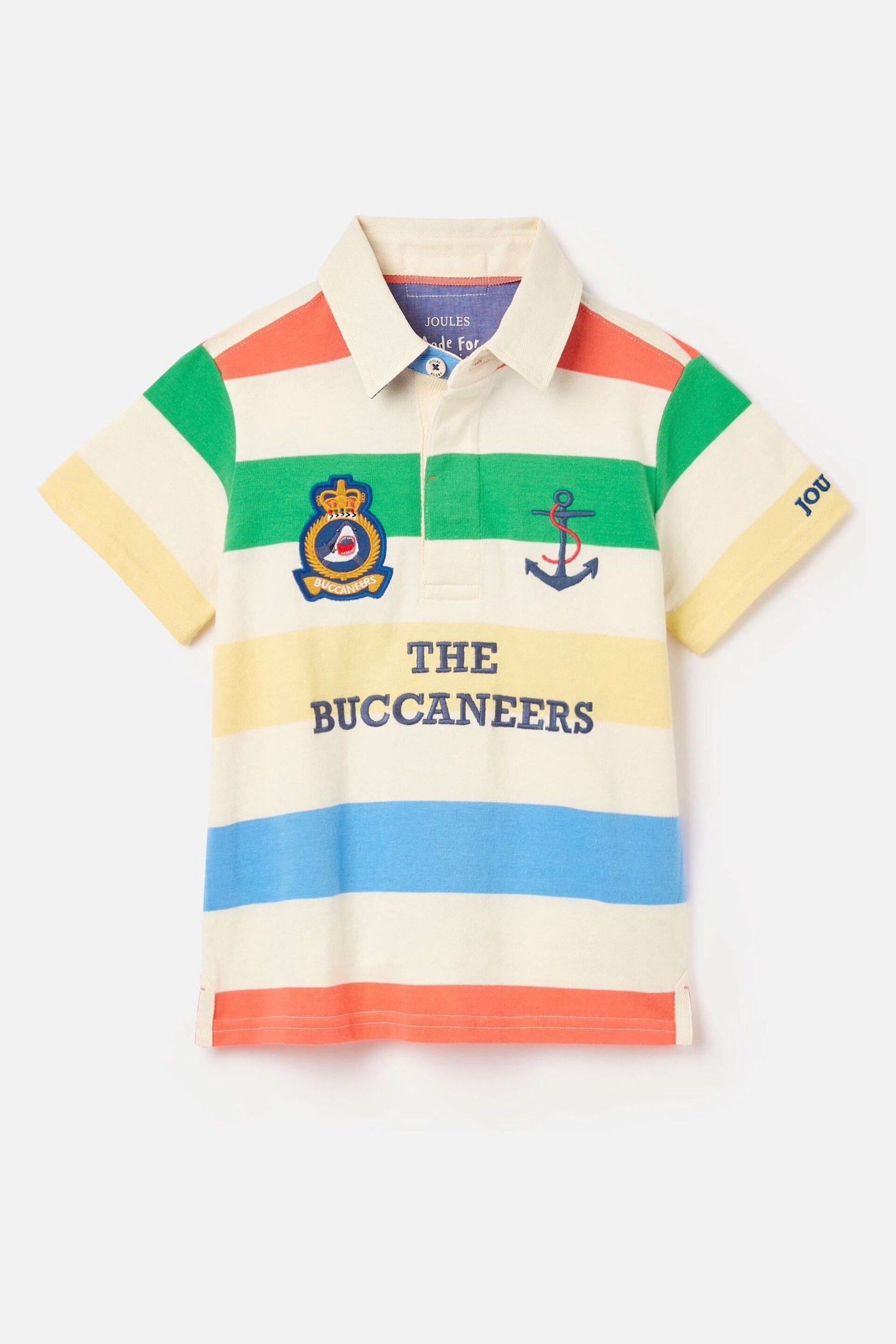 Joules Tournament Multi Rugby Jersey Polo Shirt - Image 4 of 9