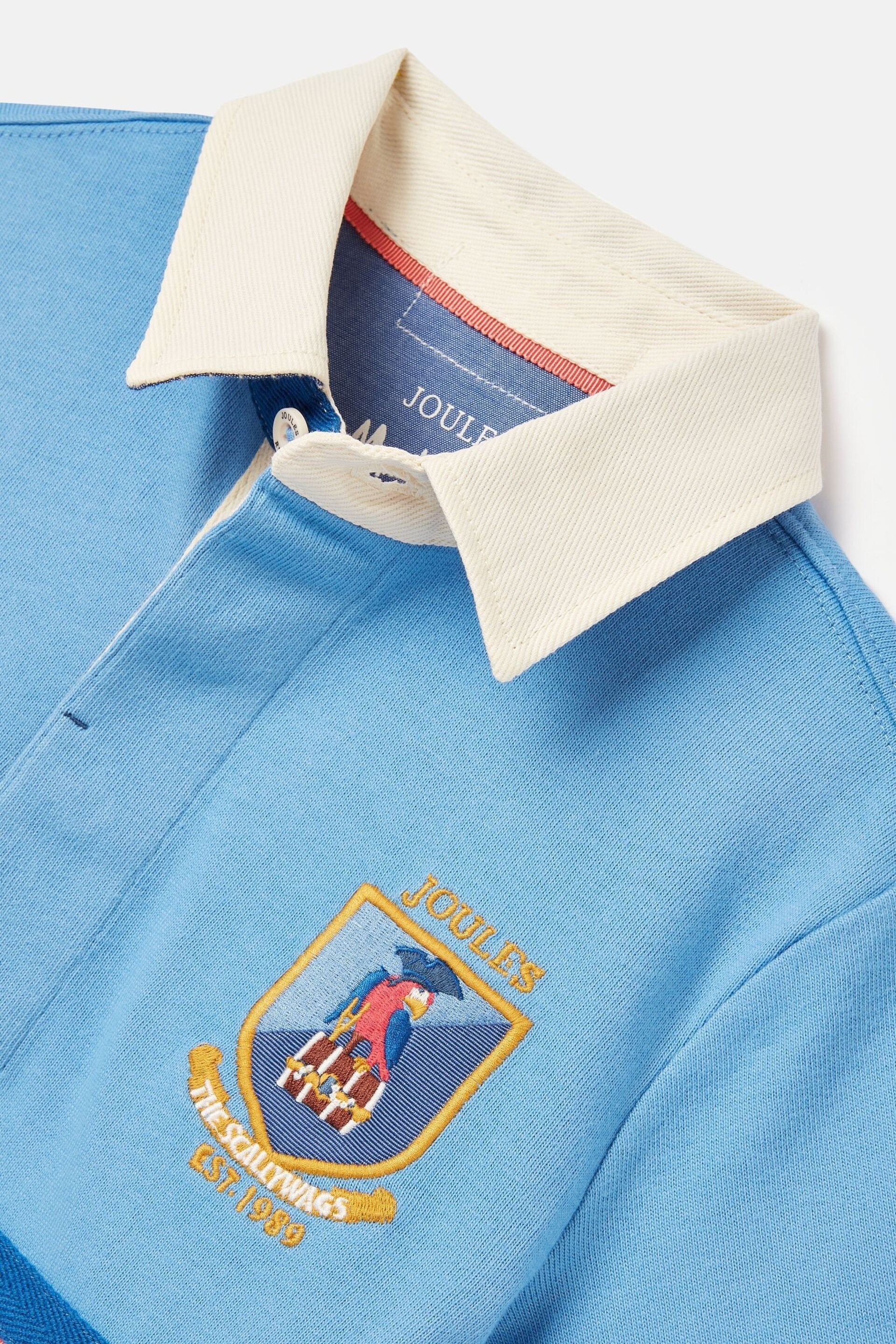 Joules Tournament Blue Rugby Jersey Polo Shirt - Image 5 of 8