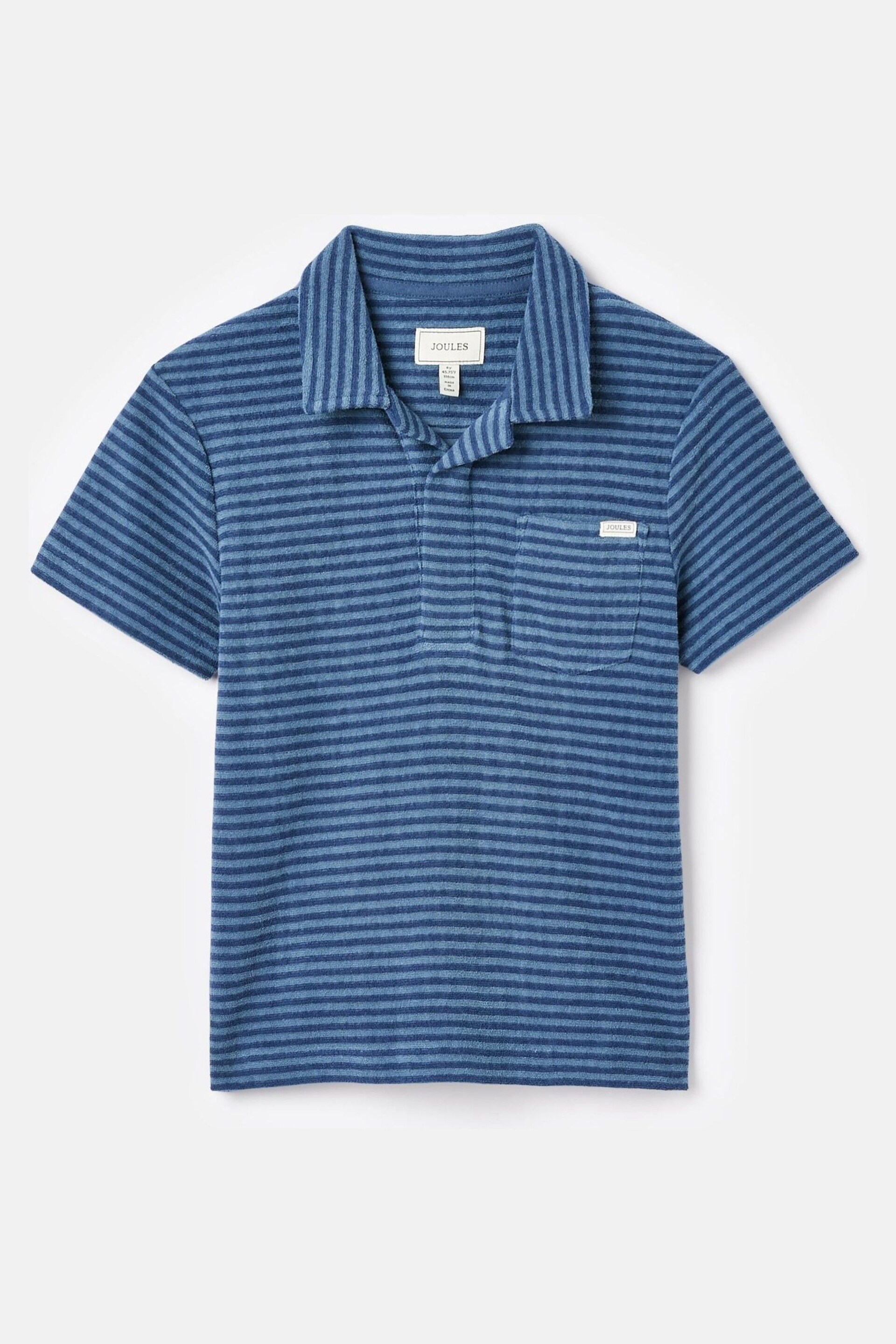 Joules Otto Blue Towelling Polo Shirt - Image 1 of 5