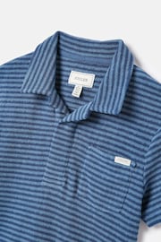 Joules Otto Blue Towelling Polo Shirt - Image 3 of 5