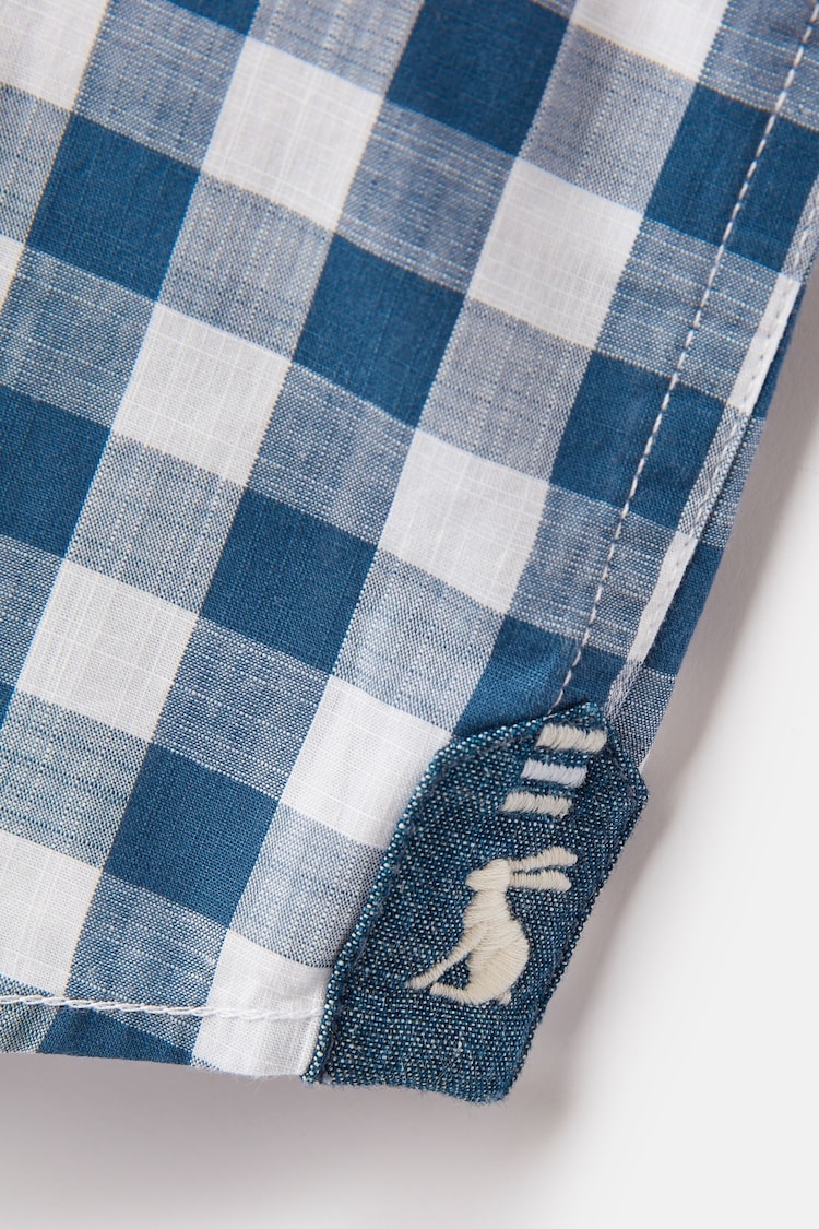 Joules Wilson Blue Cotton Check Shirt - Image 5 of 5