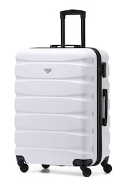 Flight Knight White/Black Medium Hardcase Lightweight Check In Suitcase With 4 Wheels - Image 1 of 1