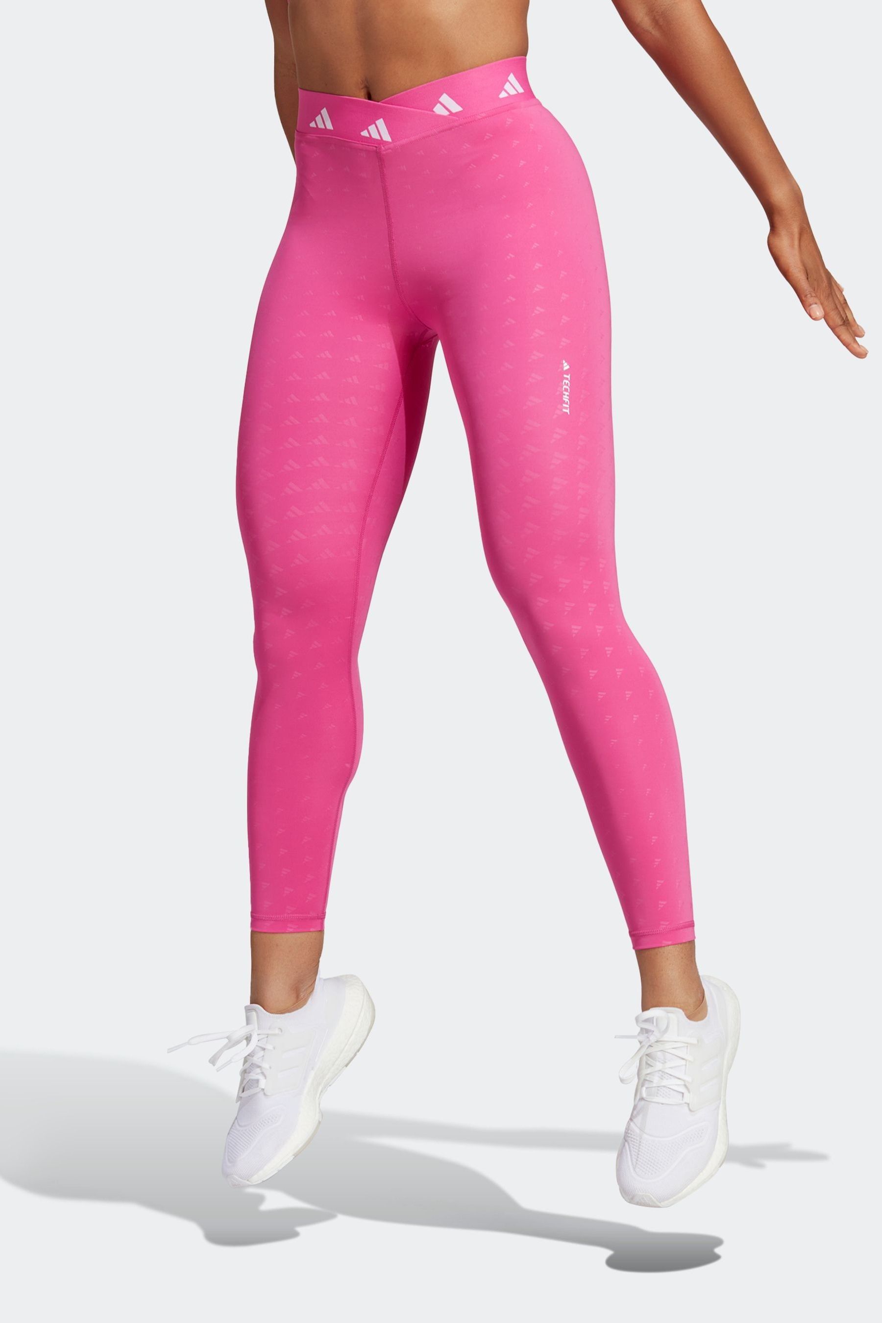 Buy adidas Pink Techfit Brand Love 7 8 Leggings from Next USA