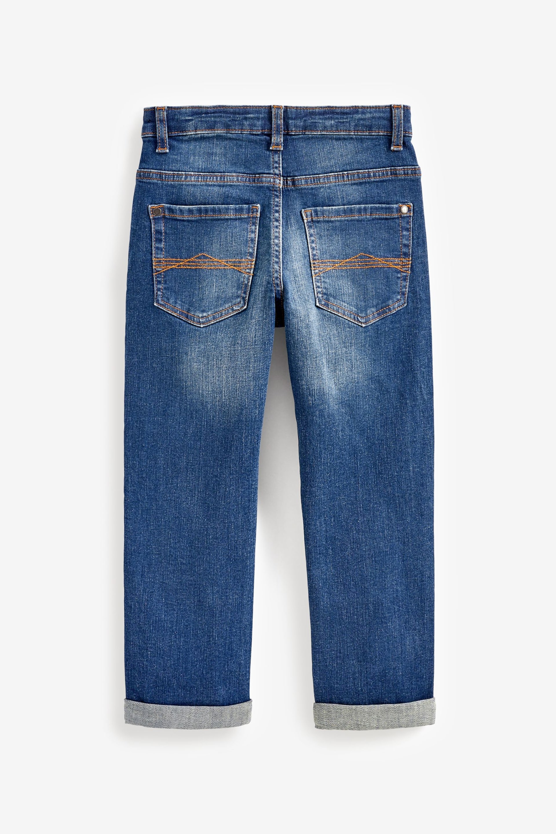 Blue Loose Fit Cotton Rich Stretch Jeans (3-17yrs) - Image 2 of 2