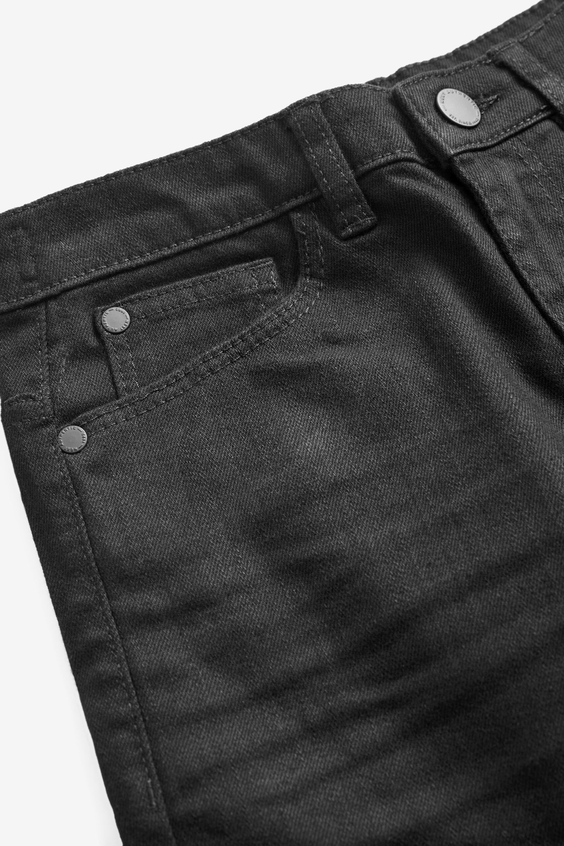 Black Loose Fit Cotton Rich Stretch Jeans (3-17yrs) - Image 4 of 4