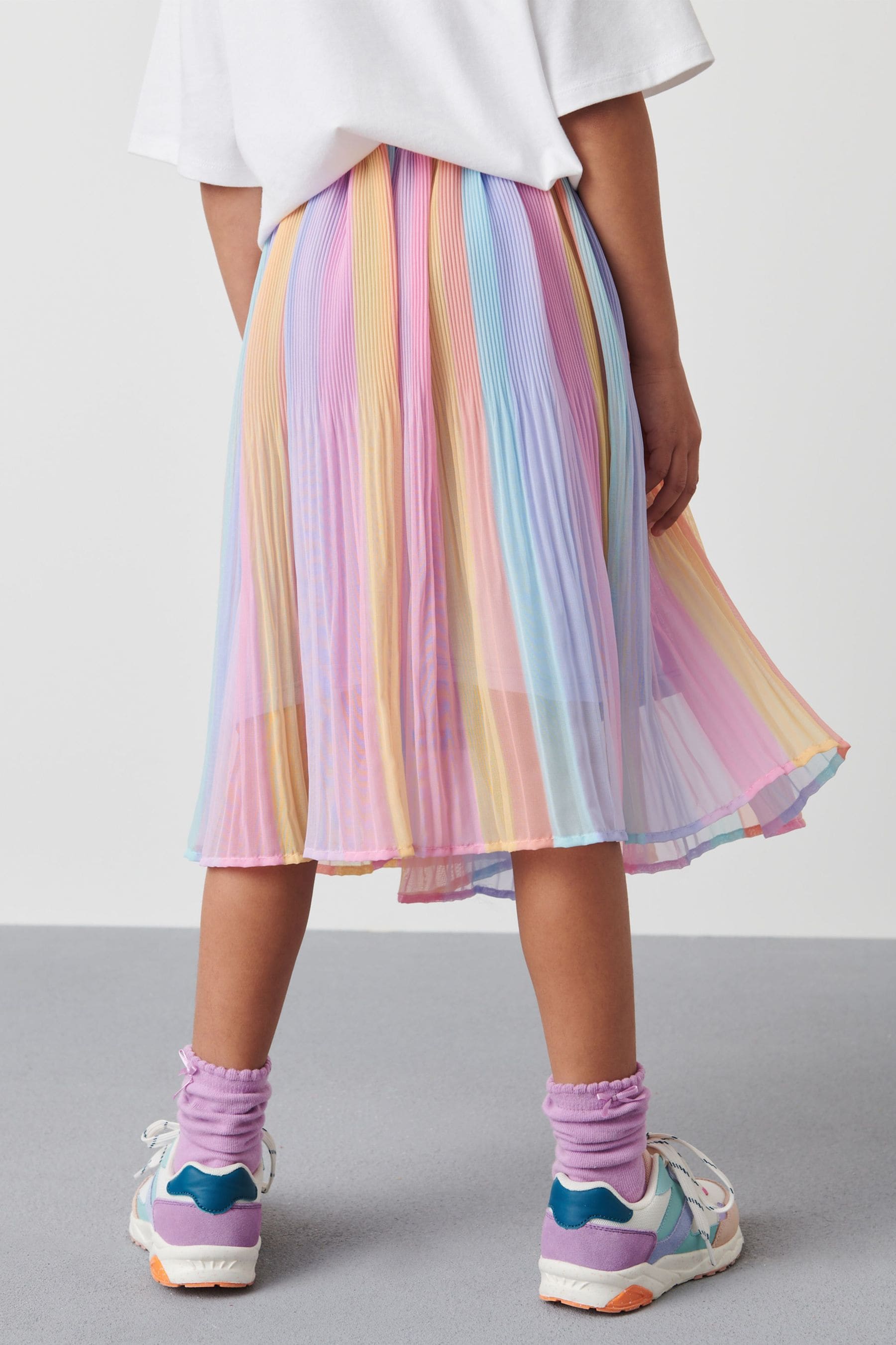 Buy Rainbow Stripe Pleated Midi Skirt 3 16yrs from Next Luxembourg