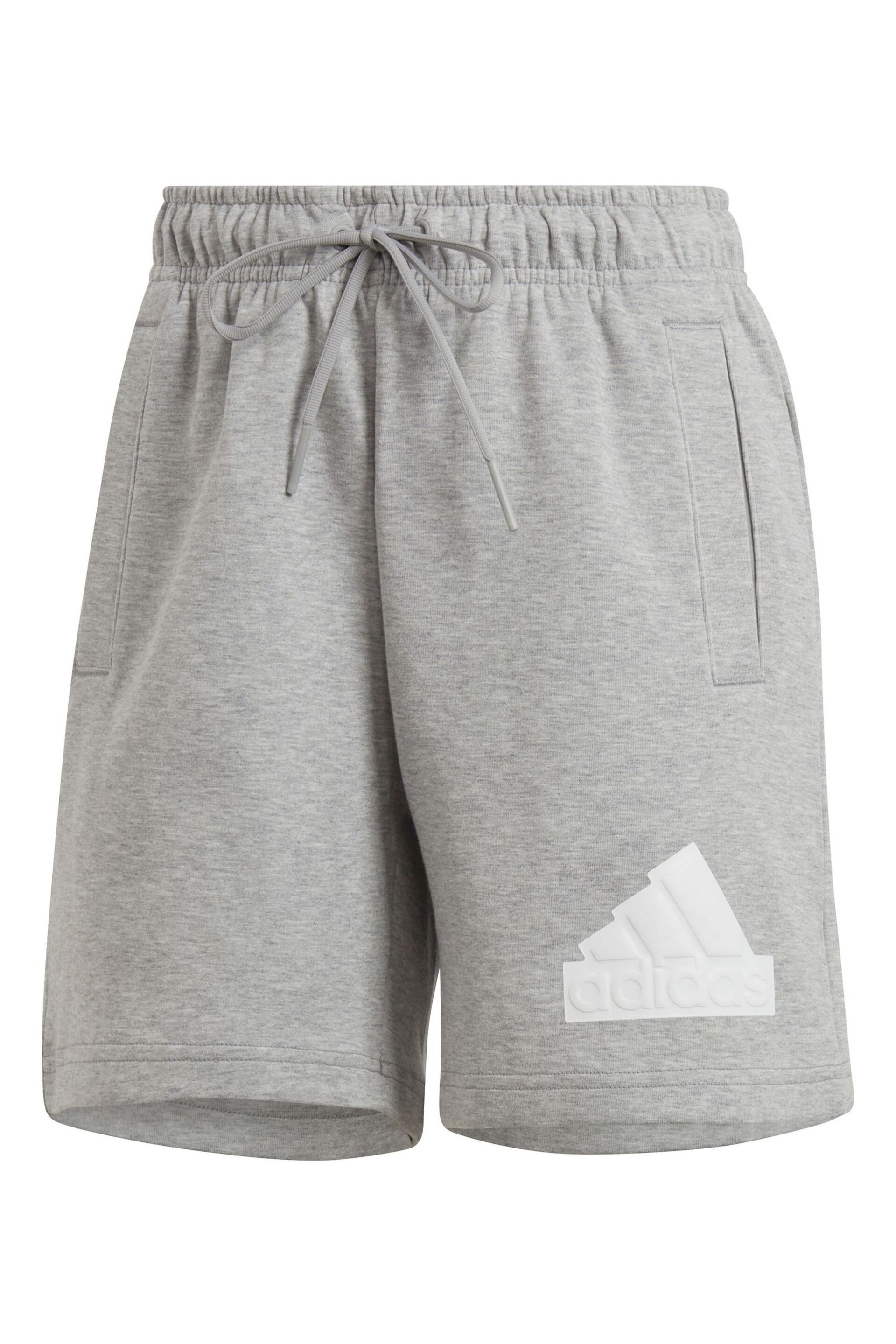 adidas Grey Future Icons Badge Of Sport Shorts - Image 6 of 6