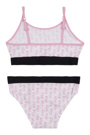 Juicy Couture Juicy White/Pink Printed Bralette & Brief Underwear Set - Image 2 of 2