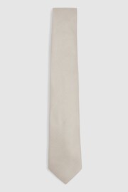 Reiss Champagne Ceremony Textured Silk Blend Tie - Image 1 of 5