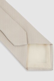 Reiss Champagne Ceremony Textured Silk Blend Tie - Image 4 of 5