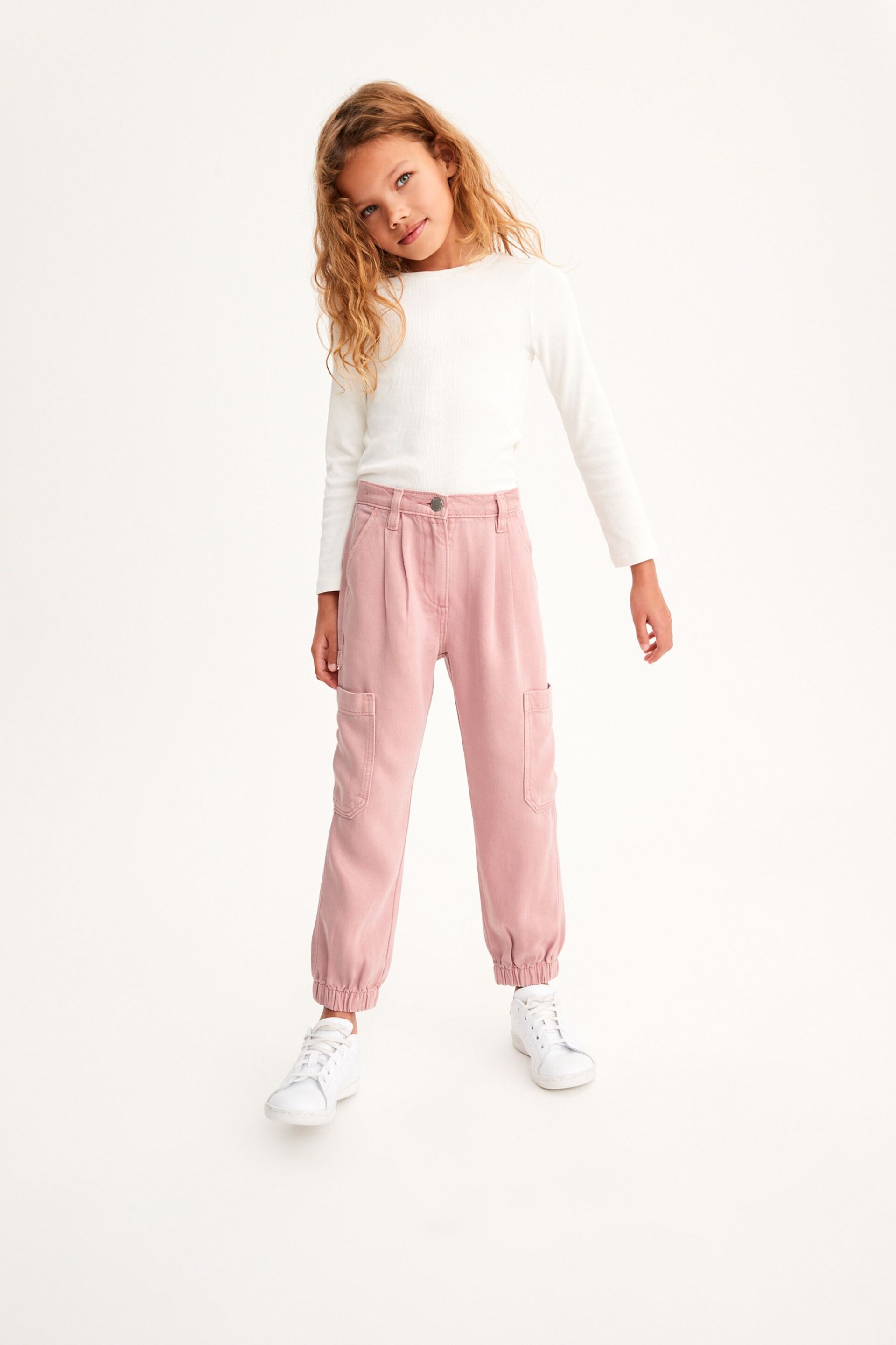 Pink TENCEL™ Cargo Trousers (3-16yrs) - Image 1 of 8