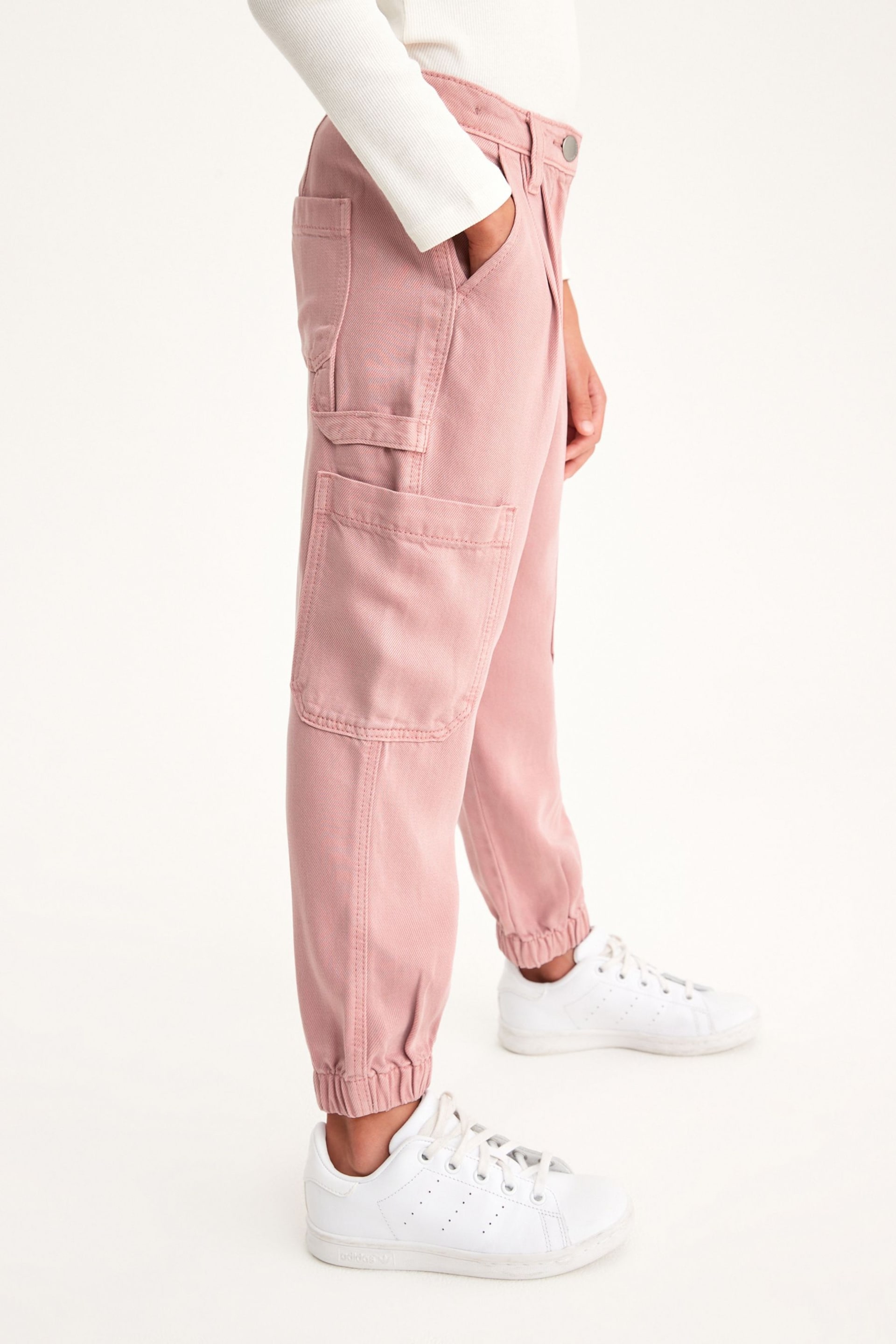 Pink TENCEL™ Cargo Trousers (3-16yrs) - Image 3 of 8