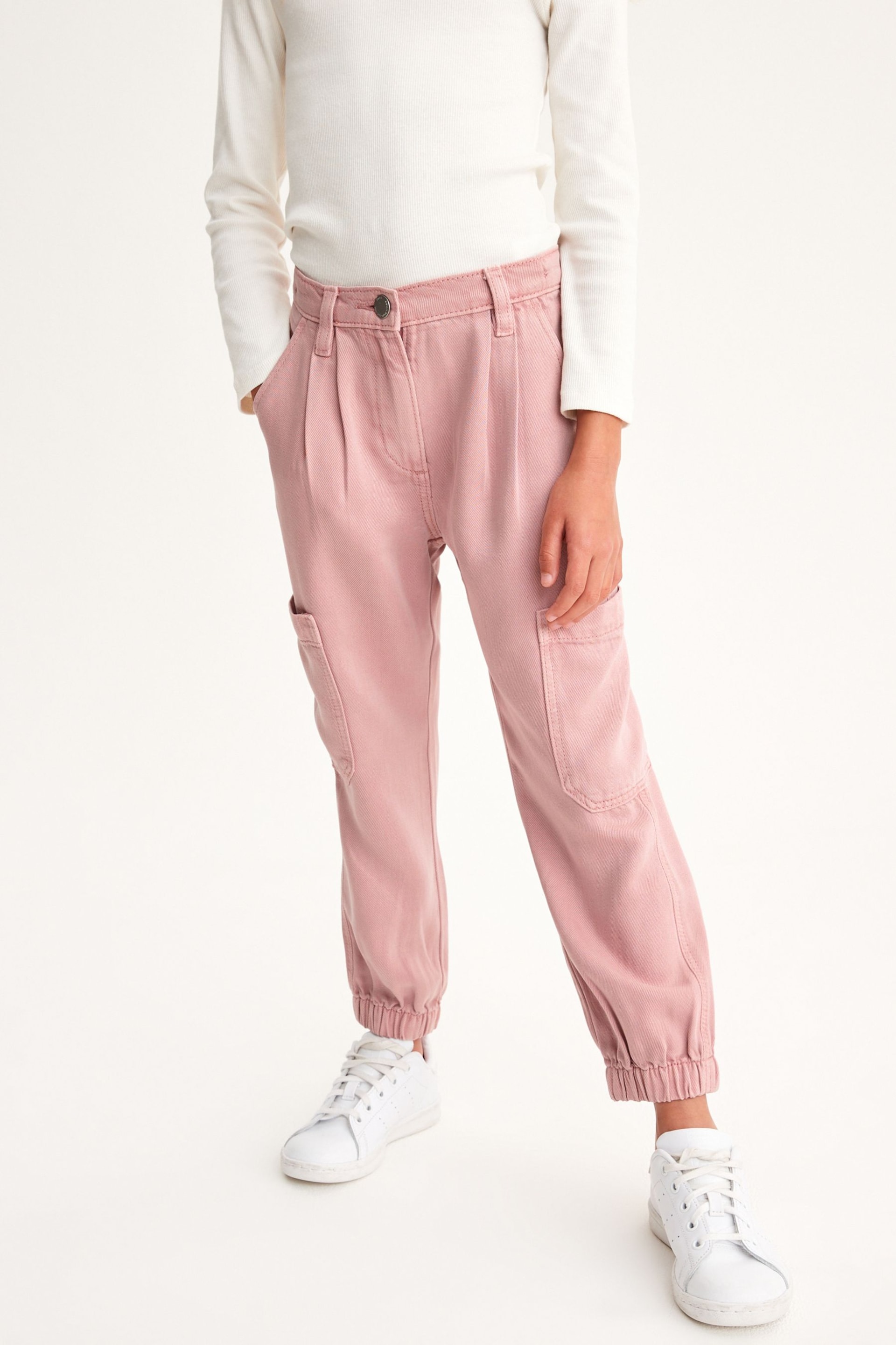 Pink TENCEL™ Cargo Trousers (3-16yrs) - Image 4 of 8