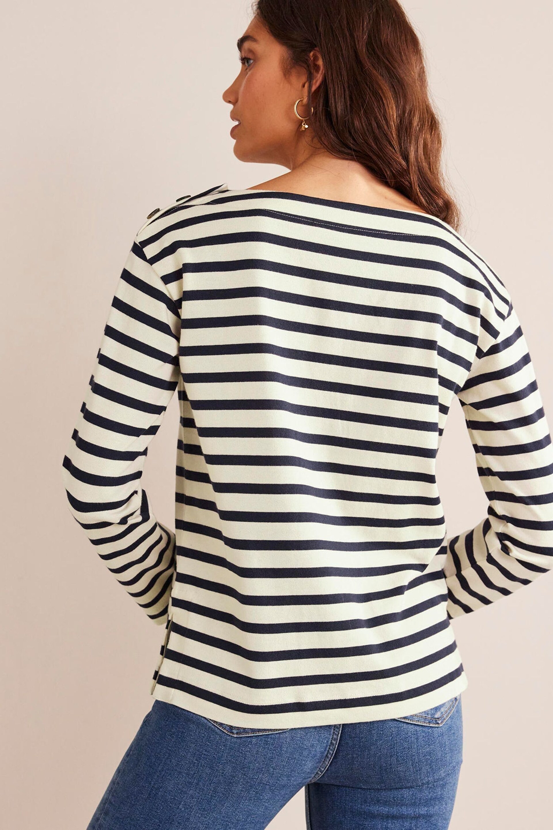 Boden Blue Sophie Heavyweight Breton Top - Image 2 of 5