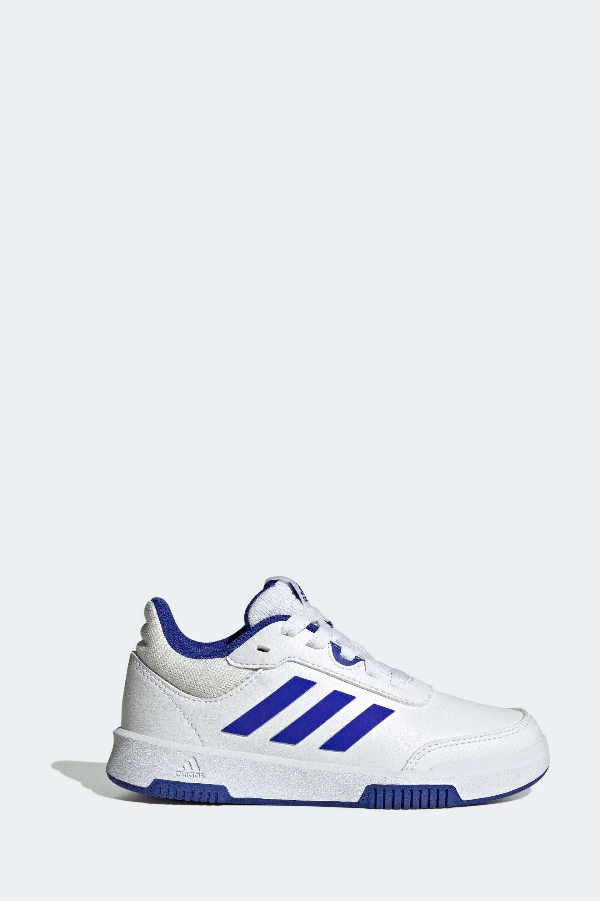 adidas White/Blue Tensaur Sport Training Lace Shoes - Image 1 of 8