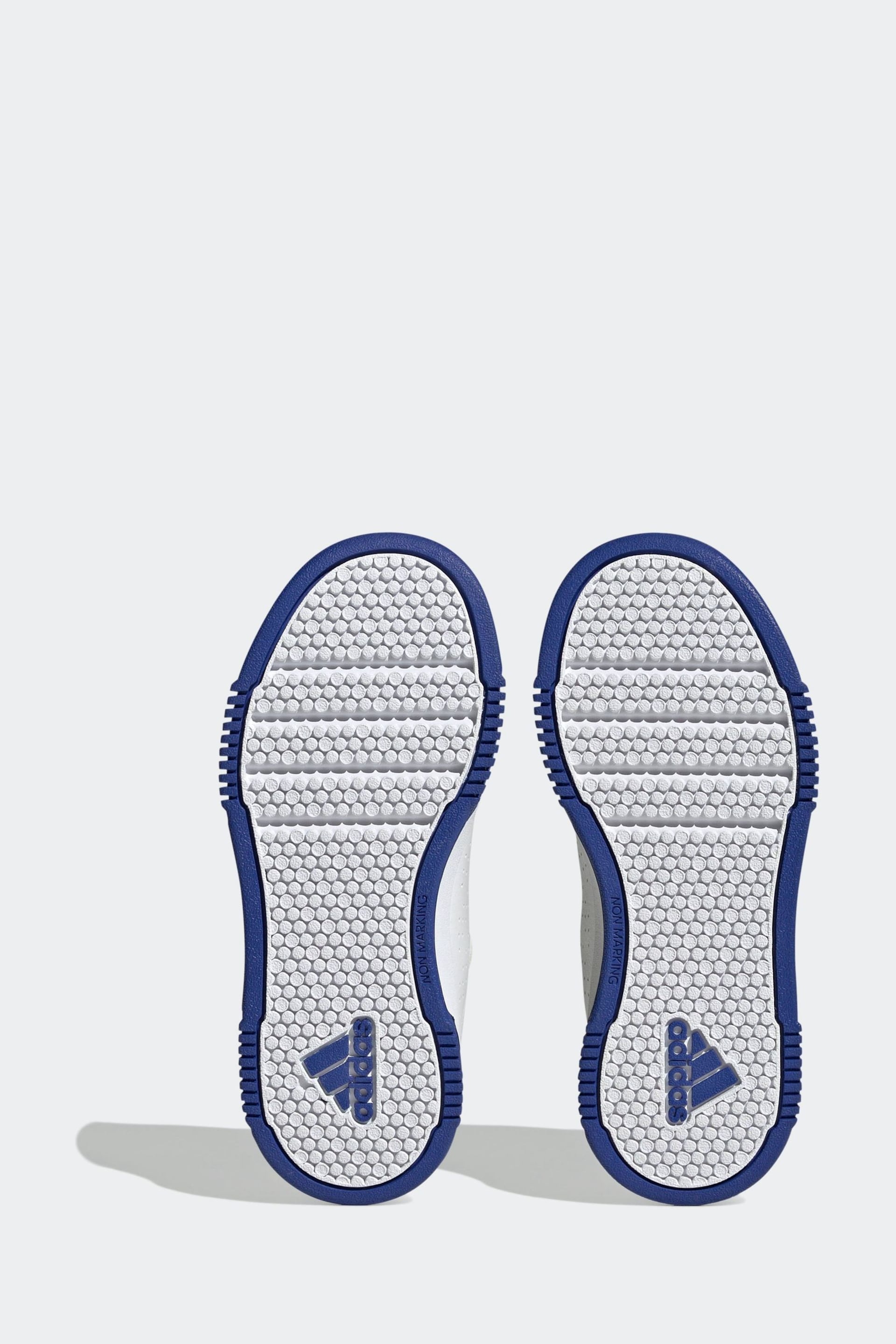 adidas White/Blue Tensaur Sport Training Lace Shoes - Image 6 of 8