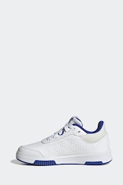 adidas White/Blue Tensaur Sport Training Lace Shoes - Image 7 of 8
