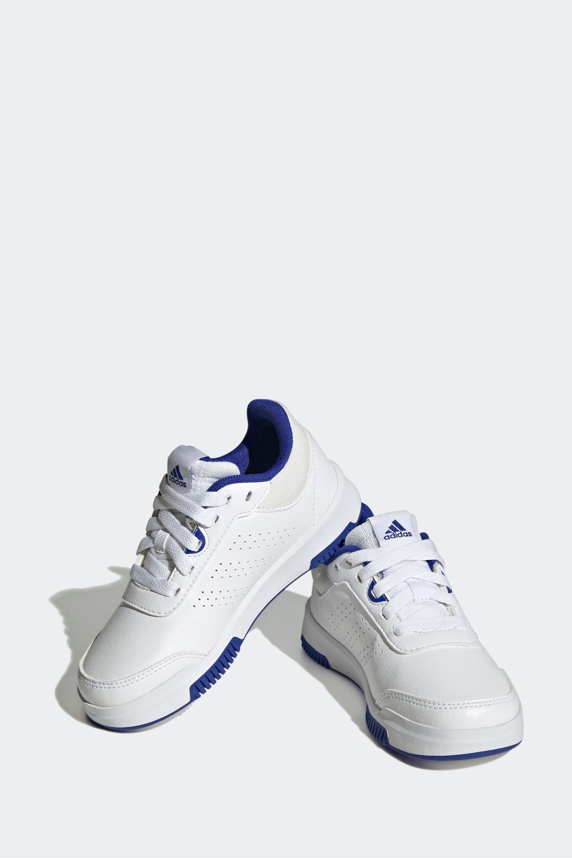 adidas White/Blue Tensaur Sport Training Lace Shoes - Image 8 of 8