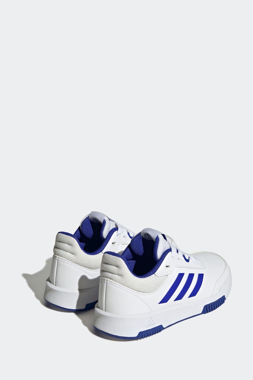 adidas White/Blue Tensaur Sport Training Lace Shoes - Image 3 of 9