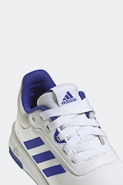 adidas White/Blue Tensaur Sport Training Lace Shoes - Image 4 of 8