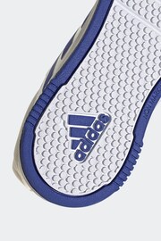 adidas White/Blue Tensaur Sport Training Lace Shoes - Image 5 of 8
