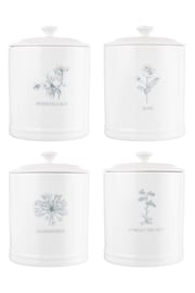 Mary Berry Set of 3 White Garden Flowers Canisters - Image 2 of 3