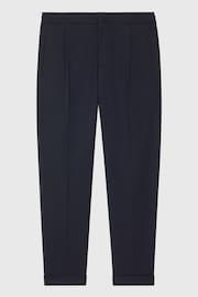 Reiss Navy Brighton Relaxed Drawstring Trousers with Turn-Ups - Image 2 of 5