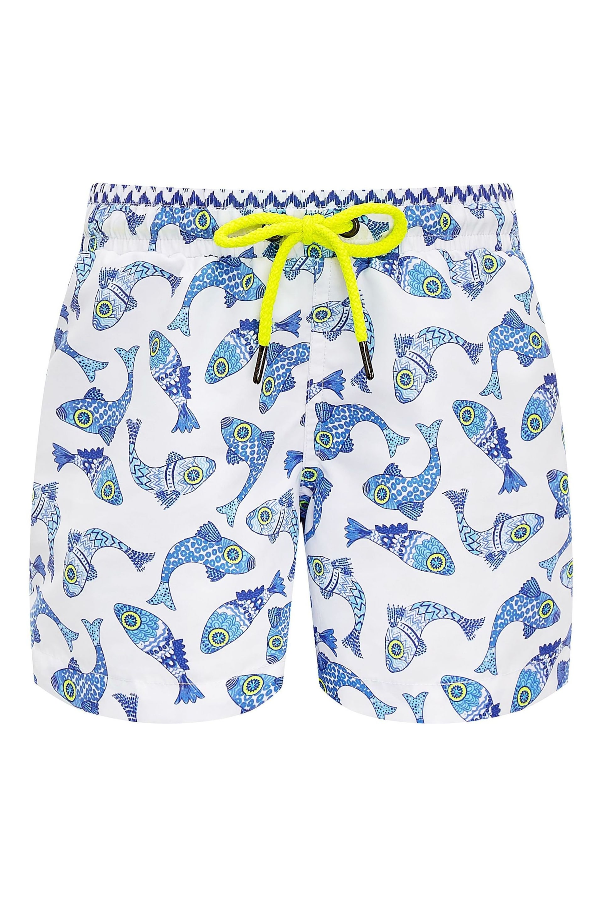 Sunuva Batik Fish Swim White Shorts - Image 1 of 3