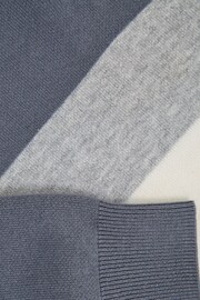 Reiss Airforce Blue Sabre Junior Half Zip Funnel Neck Colourblock Jumper - Image 5 of 5