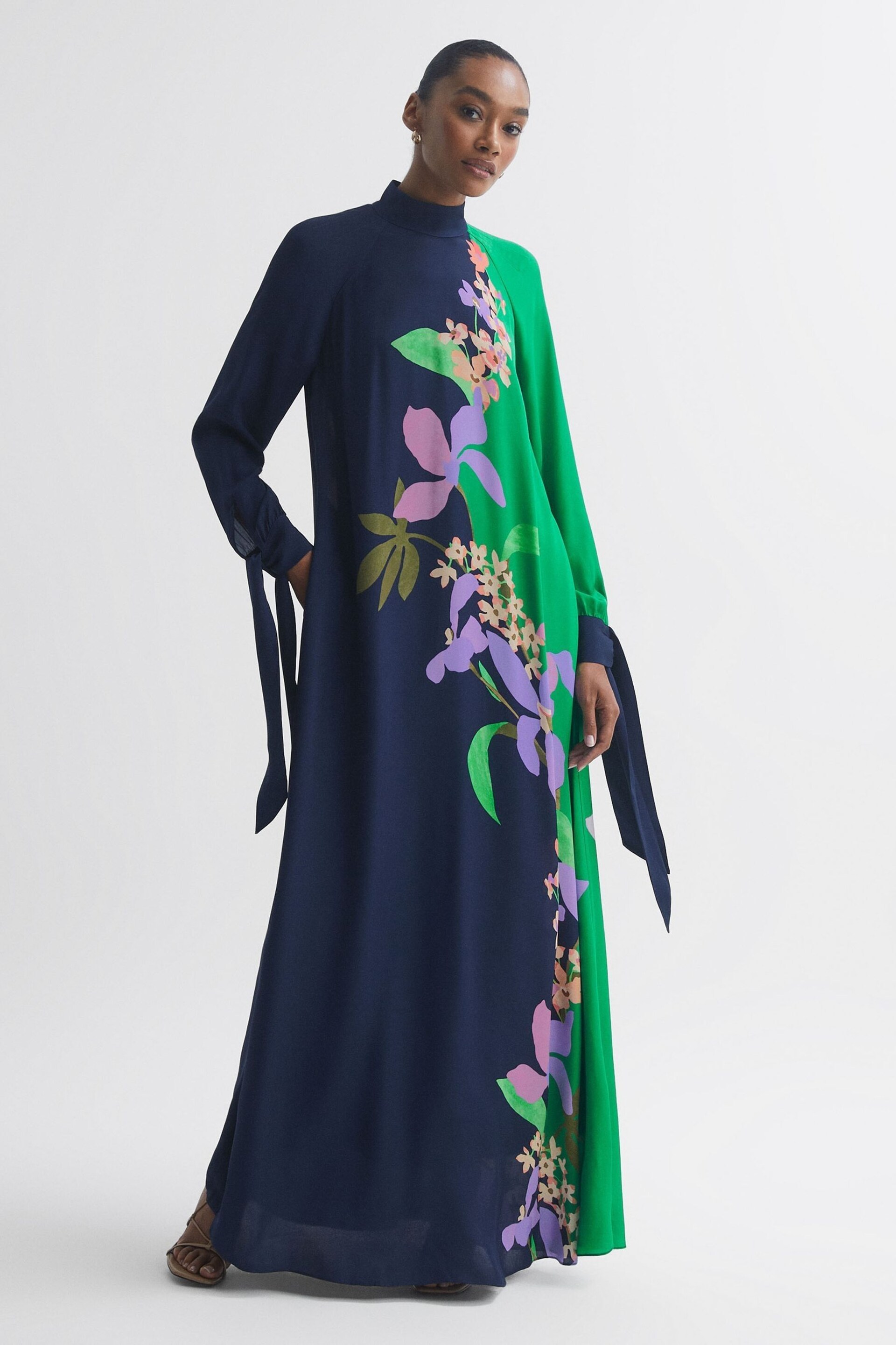 Florere Floral Tie Cuff Maxi Dress - Image 1 of 6